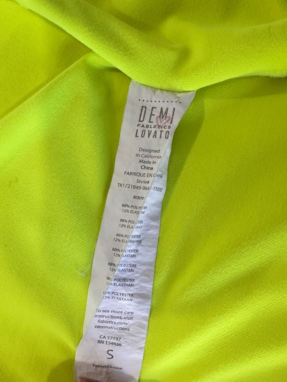 Fabletics Neon Lime Racerback Tank Top - Picture 4 of 5